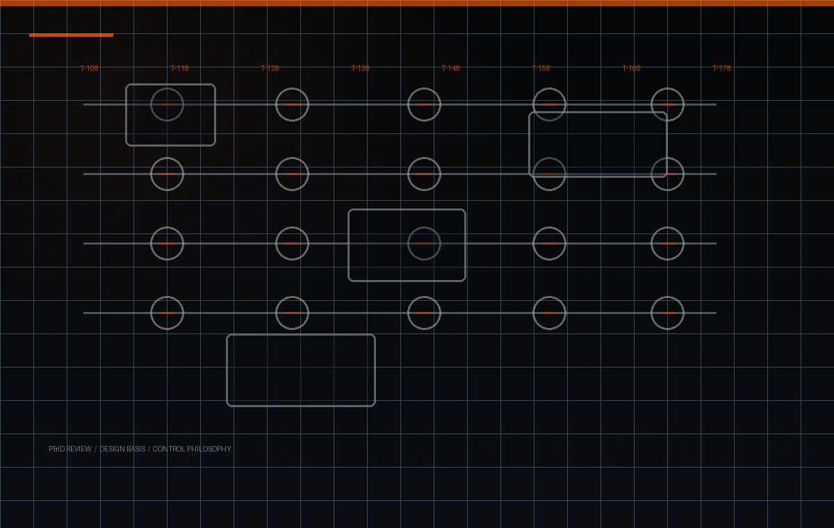 Engineering drawing and P&ID style process diagram